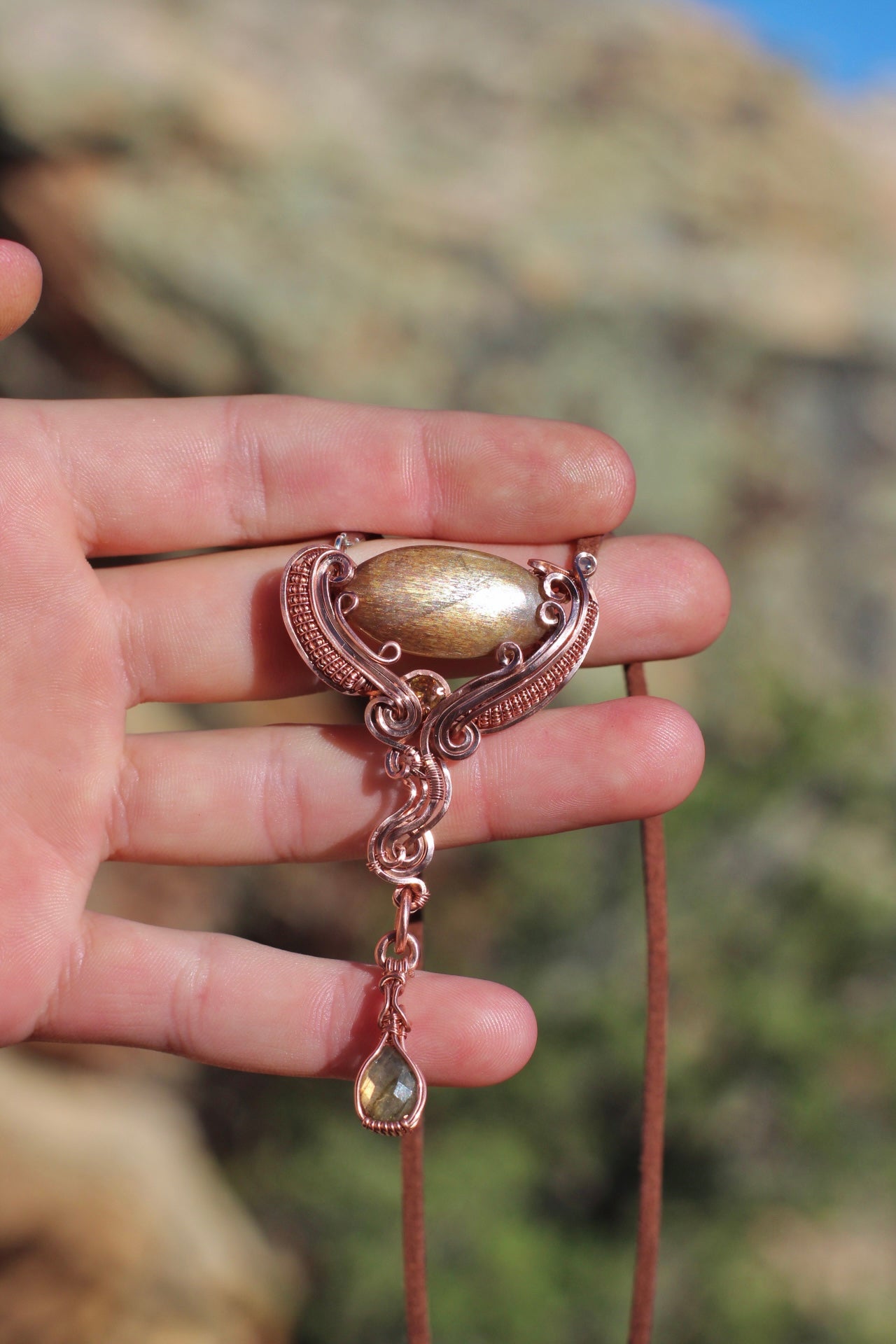 Just Peachy - Peach Moonstone Pendant