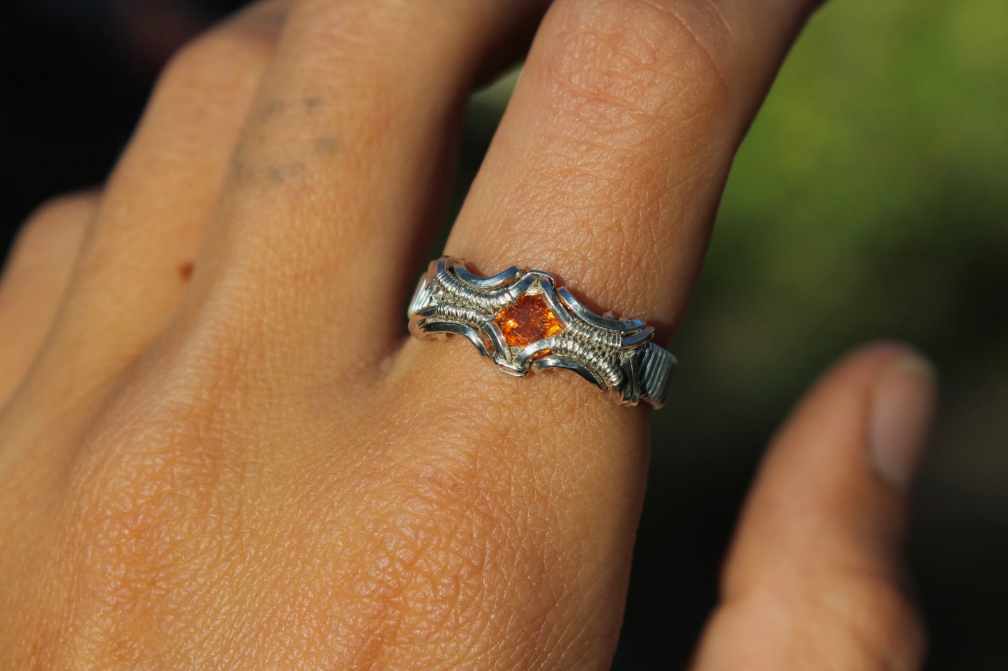 Spessartine Garnet Ring - Size 7.5