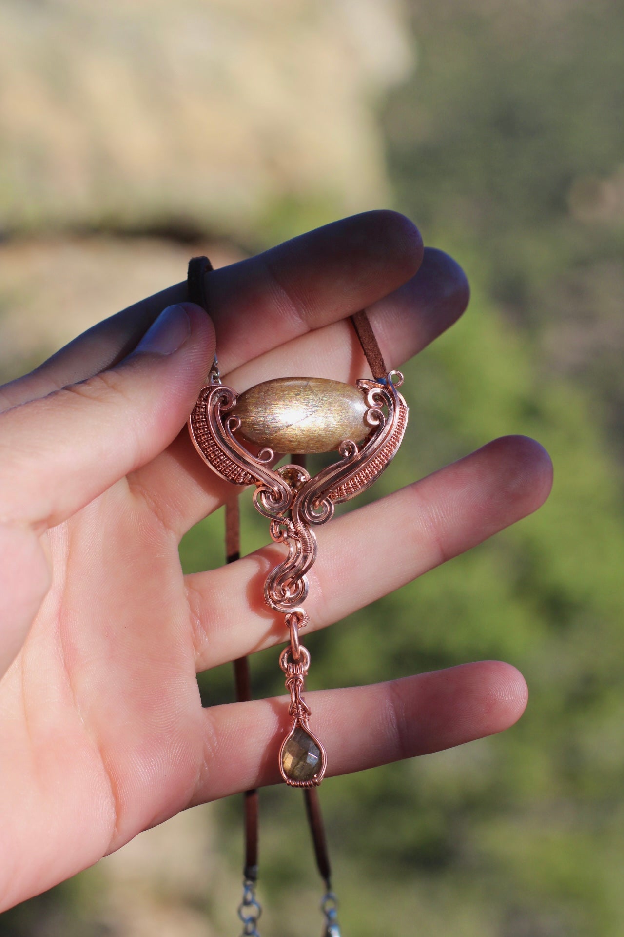 Just Peachy - Peach Moonstone Pendant