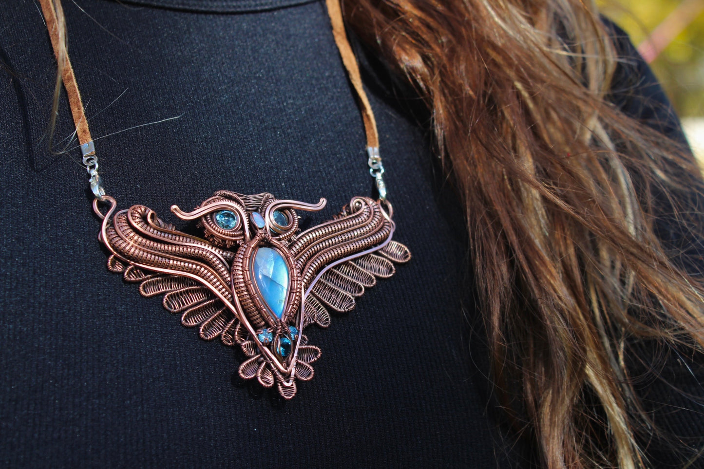 Spirit Guide - Moonstone and Topaz Pendant