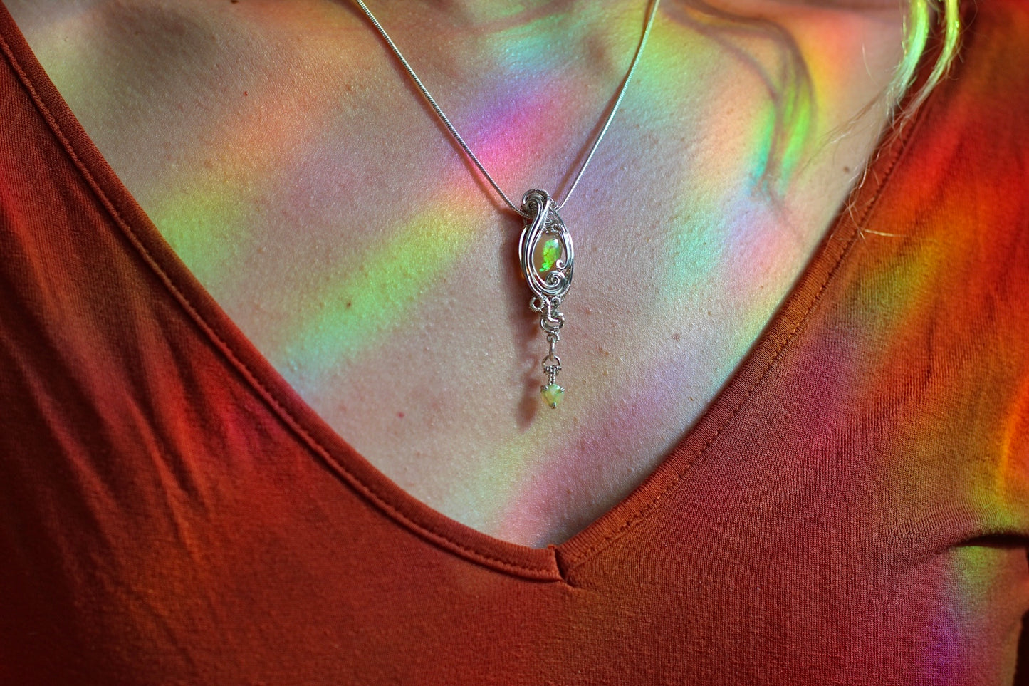 Nectar - Ethiopian Honeycomb Opal Pendant
