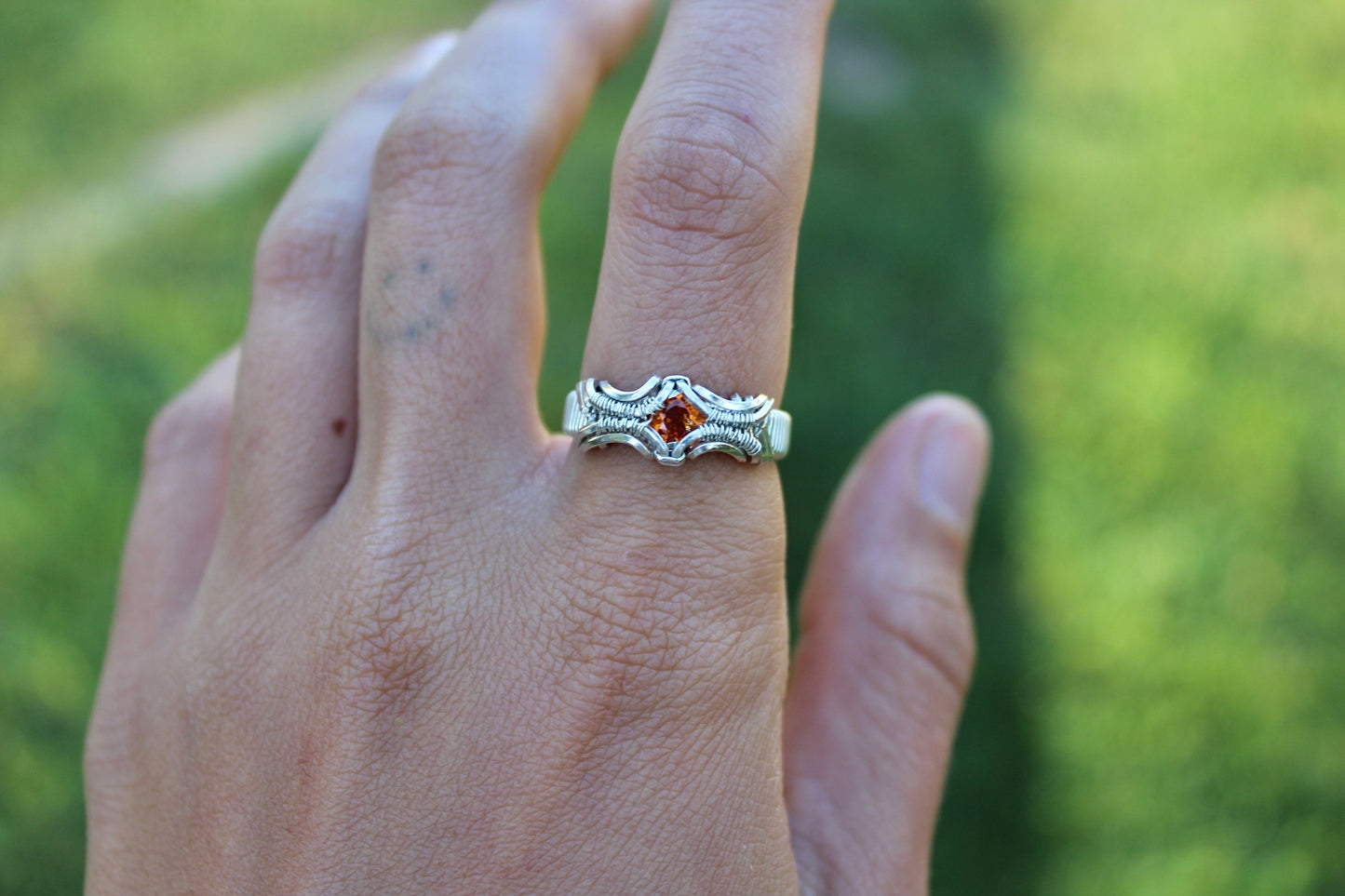 Spessartine Garnet Ring - Size 7.5