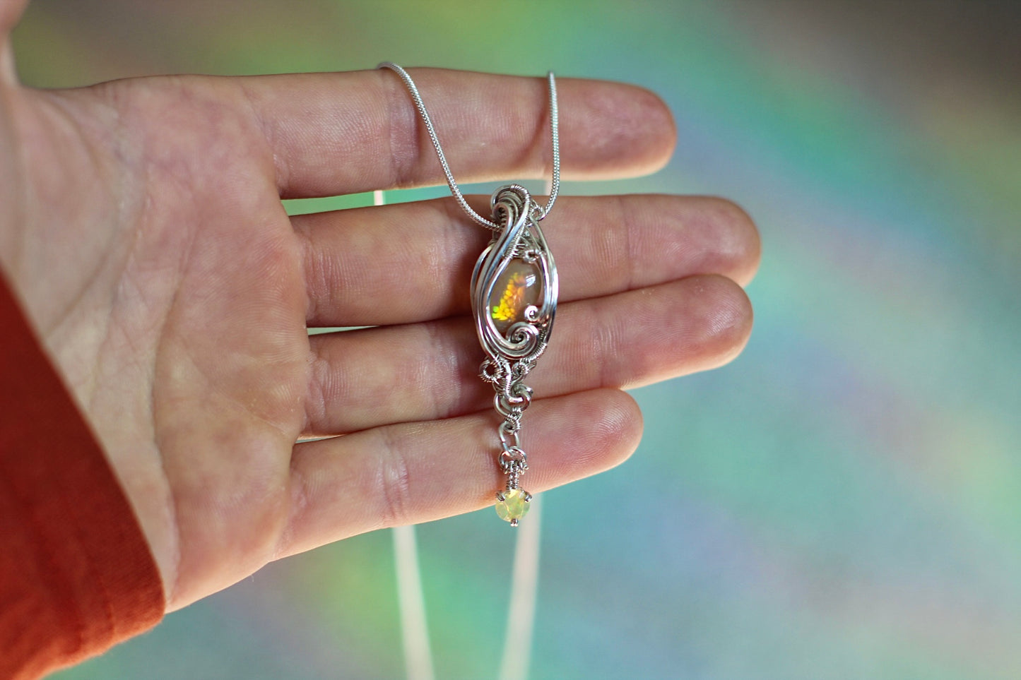 Nectar - Ethiopian Honeycomb Opal Pendant