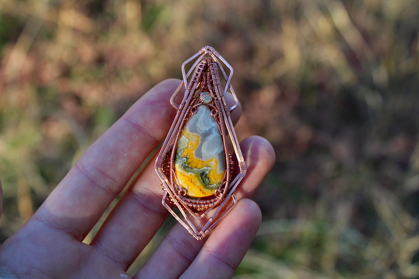 Golden Pinnacle - Bumblebee Jasper Pendant