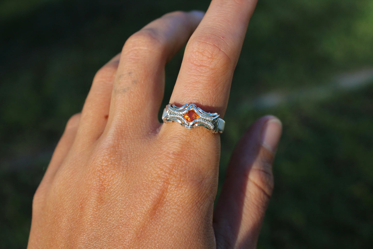 Spessartine Garnet Ring - Size 7.5