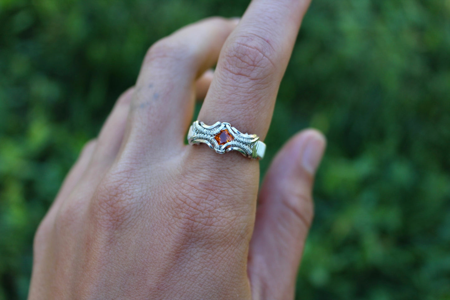 Spessartine Garnet Ring - Size 7.5