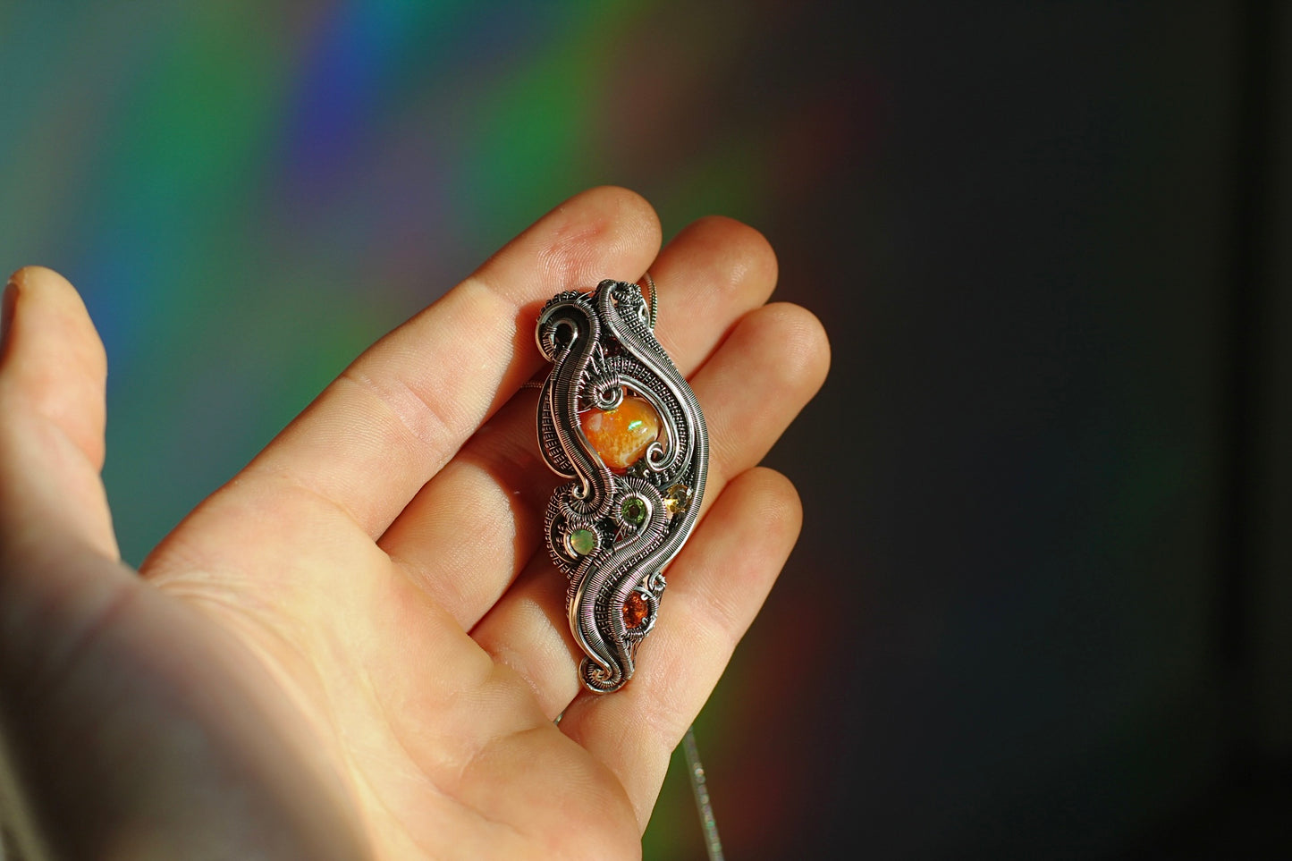 Flame - Mexican Fire Opal Pendant