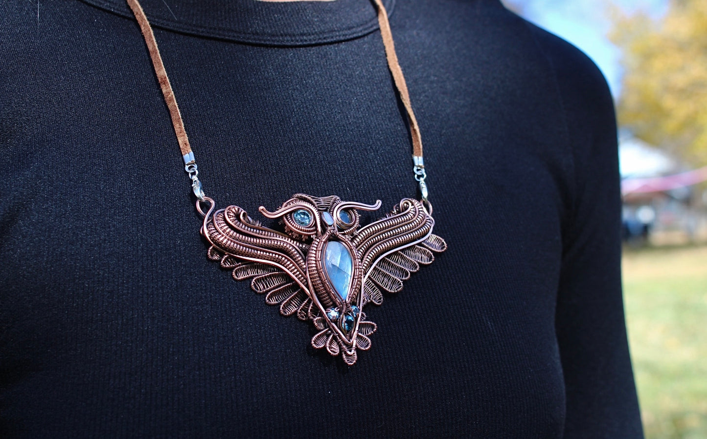 Spirit Guide - Moonstone and Topaz Pendant
