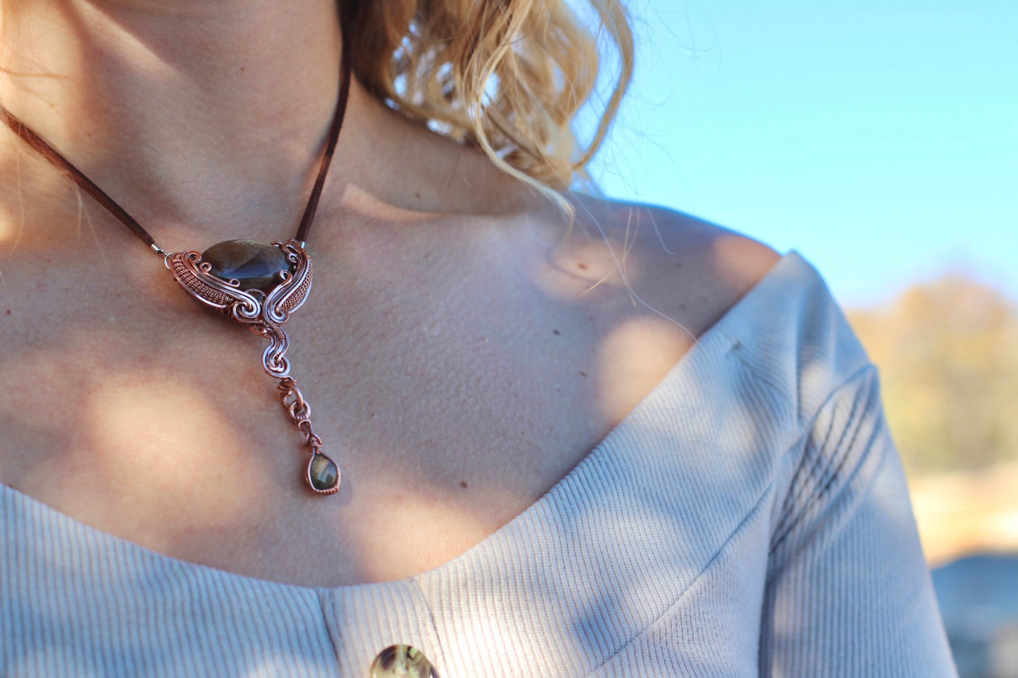 Just Peachy - Peach Moonstone Pendant