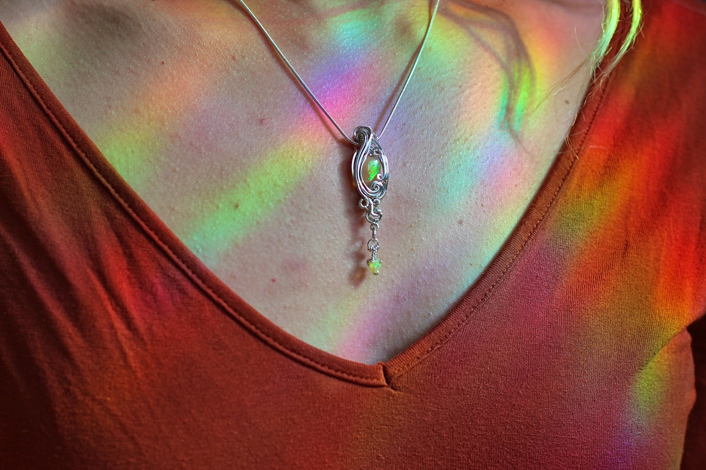 Nectar - Ethiopian Honeycomb Opal Pendant