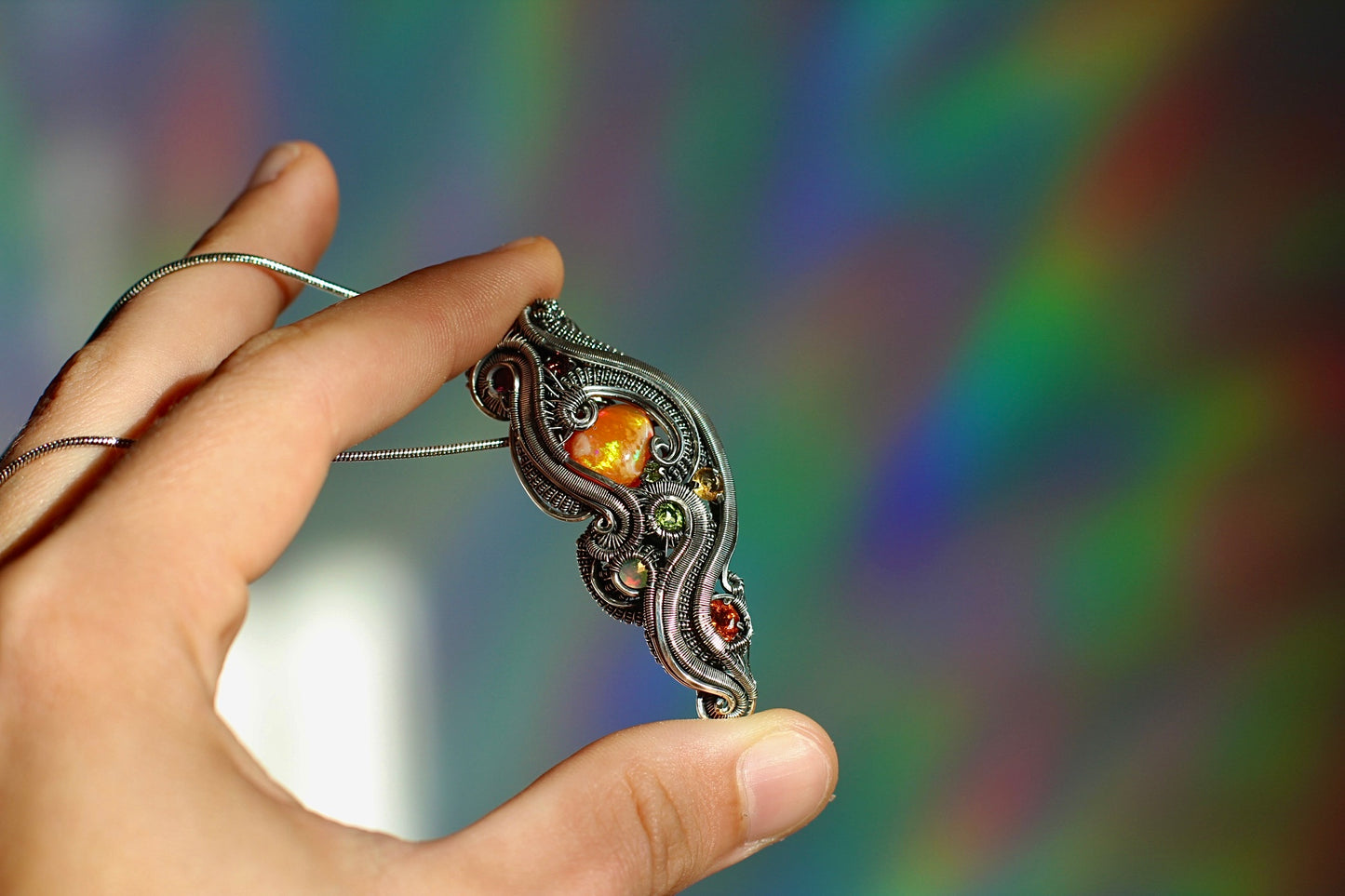 Flame - Mexican Fire Opal Pendant